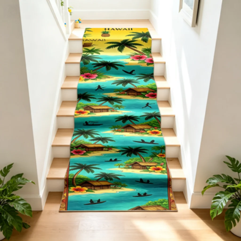 Self-adhesive Long Stair Runner Mat, Noise-suppressing Anti-slip Custom Cuttable Washable Stair Step Protector.