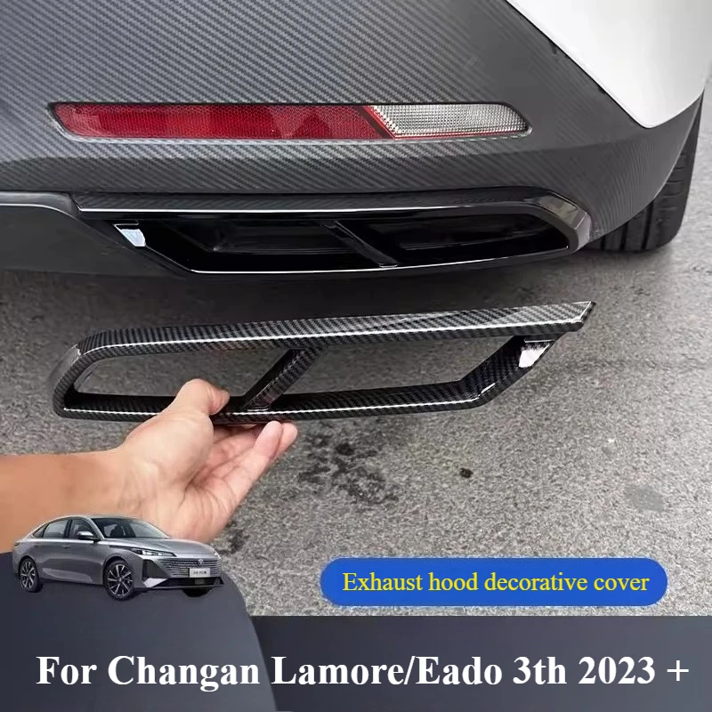 

Fit For Changan Lamore/Eado 3th 2023 + Car Style Rear Bumper Lip Exhaust Pipe Tail Throat Cover Protector Decoration Accessories