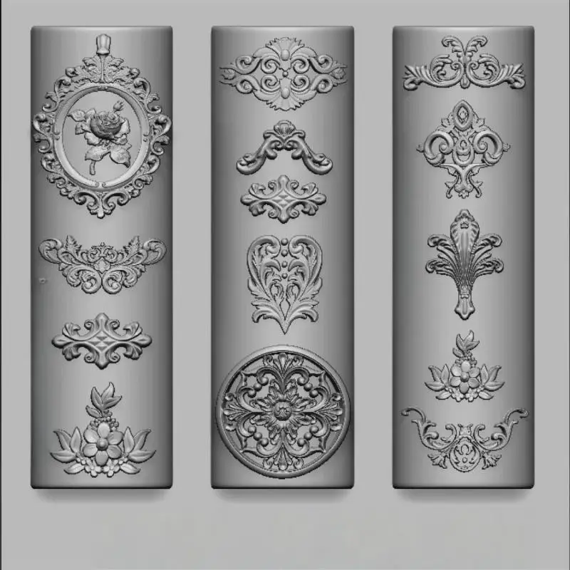 Retro Picture Frame Flowered Window Chinese Knot Nail Art Molds Royal Court Flower Pot Diy Design Silicone Art Nails Mold