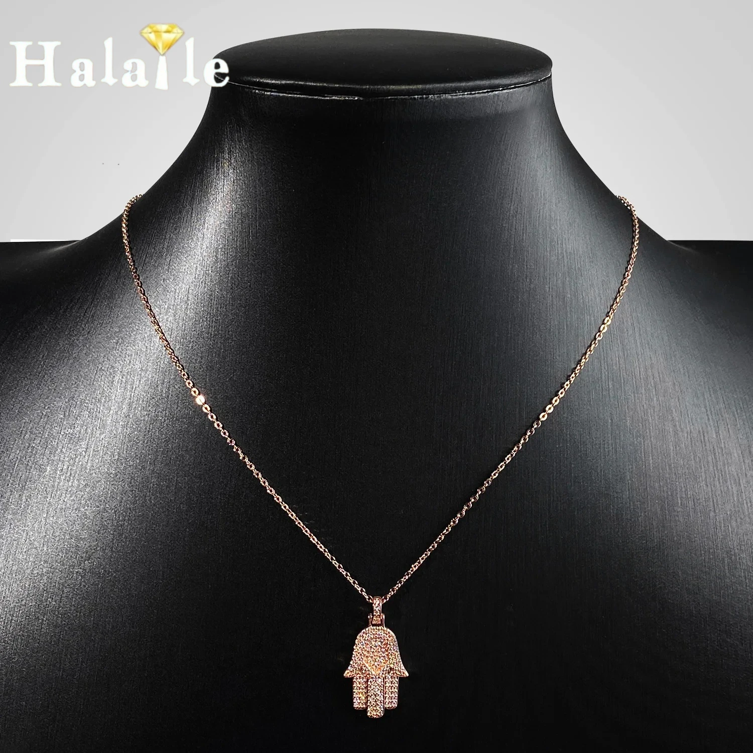 Halaile Moissanite Pendant Necklace for Men Women Gemstone Lab Diamond Pendant Hip-hop Sparkling Neck Chain 925 Sterling Silver