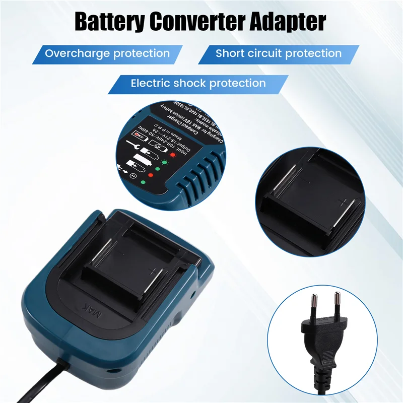 A60F-Power Tool Li- Battery Mini Compact Charger For  18V Lithium  Battery BL1860 BL1830 For DC18RC EU Plug