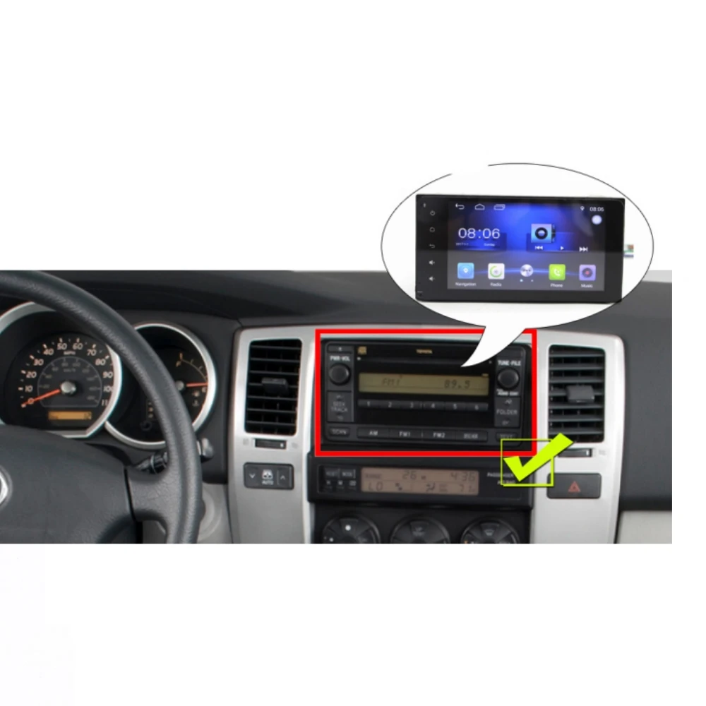 Car Multimedia Radio Android For Toyota 4Runner Hilux Surf  N210 2002 - 2009 Screen Player GPS Navigtion CarPlay Head Unit 2 Din