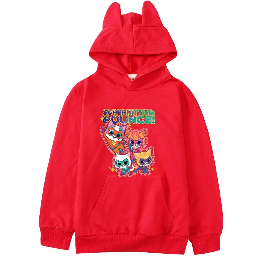 SuperKitties Cute Kids Hoodies Children Cartoon Graphic Printing Sweatshirt Casual Boys Girls Autumn Pullovers Boys Hoody