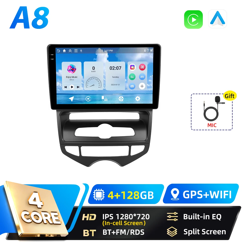 Podofo 8+128G 2din Android autoradio voor Hyundai IX20 2012 GPS navigatie Carplay Android Auto BT DSP WIFI FM