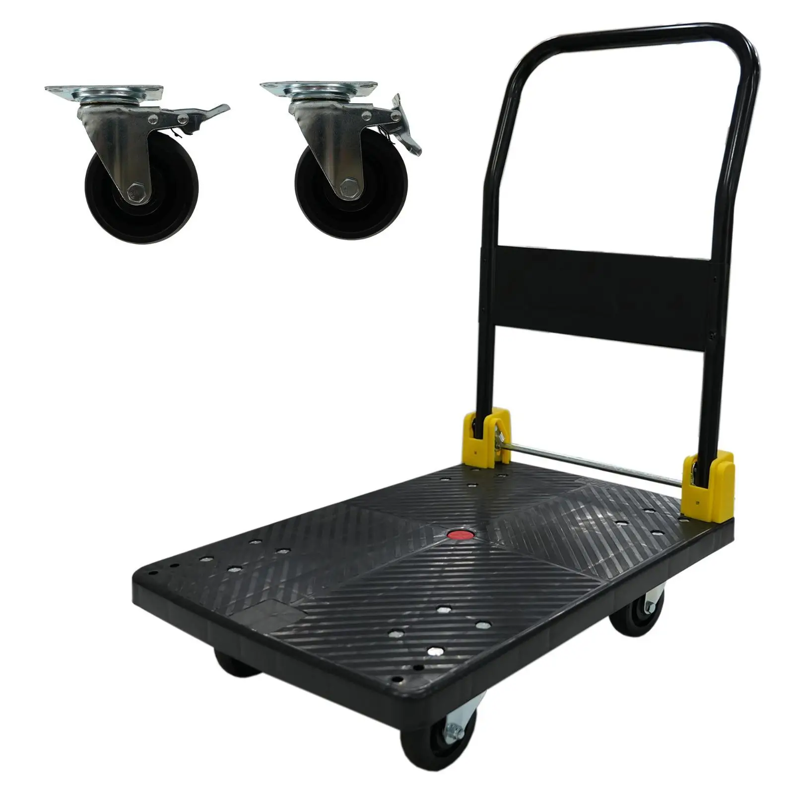 

Multi Purpose Foldable Platform Hand Truck Steel Frame Push Cart with Anti Skid Panel for School Home Workshop