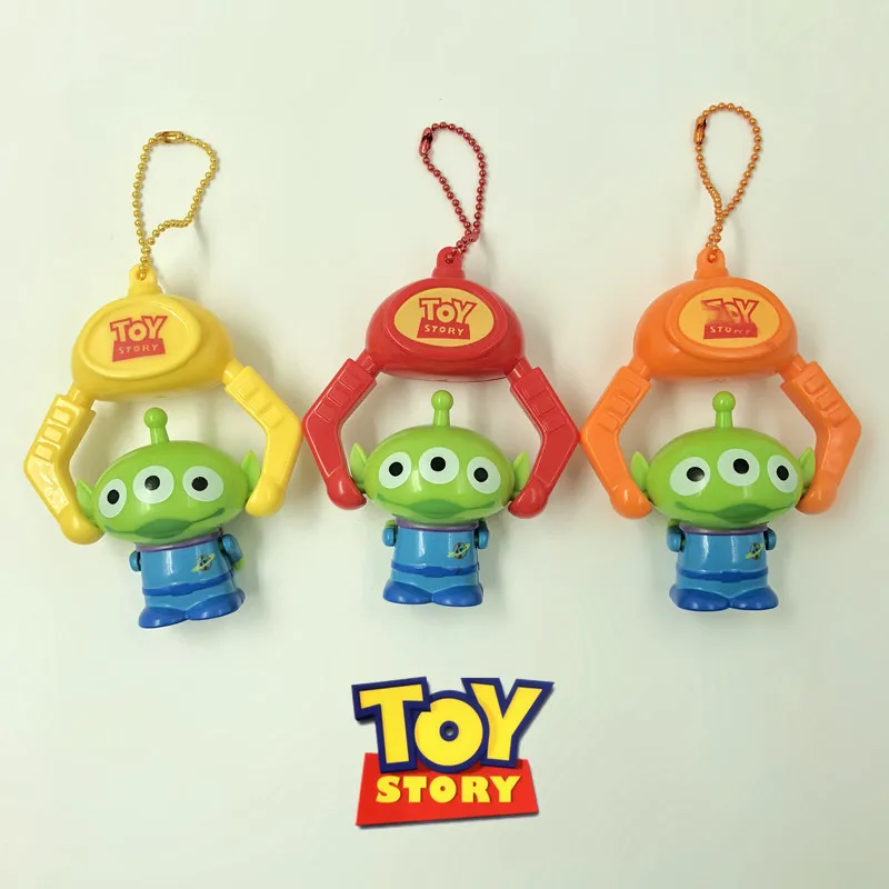 LLavero de Toy Story de Disney, bonito llavero de alienígena de tres ojos, colgante, bolso Kawaii, accesorios decorativos para niños, llavero de regalo