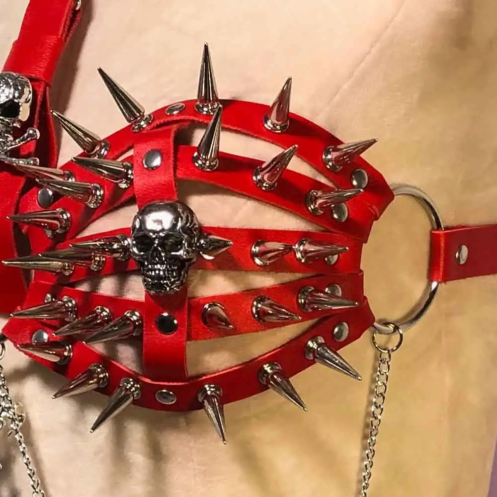 Punk Rock Studded Rivets Emo Kawaii Y2K Vegan Leather TOPS Vintage Grunge Goth DIY Eco Teen Harajuku Gothic 90s E-Girls
