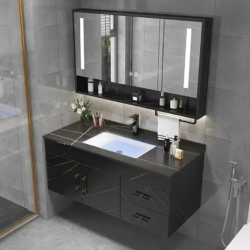 

Luxury Bathroom Cabinets Storage Toilet Washbasin Modern Simple Mirror Bathroom Cabinets Tool Gabinete Hotel Furniture