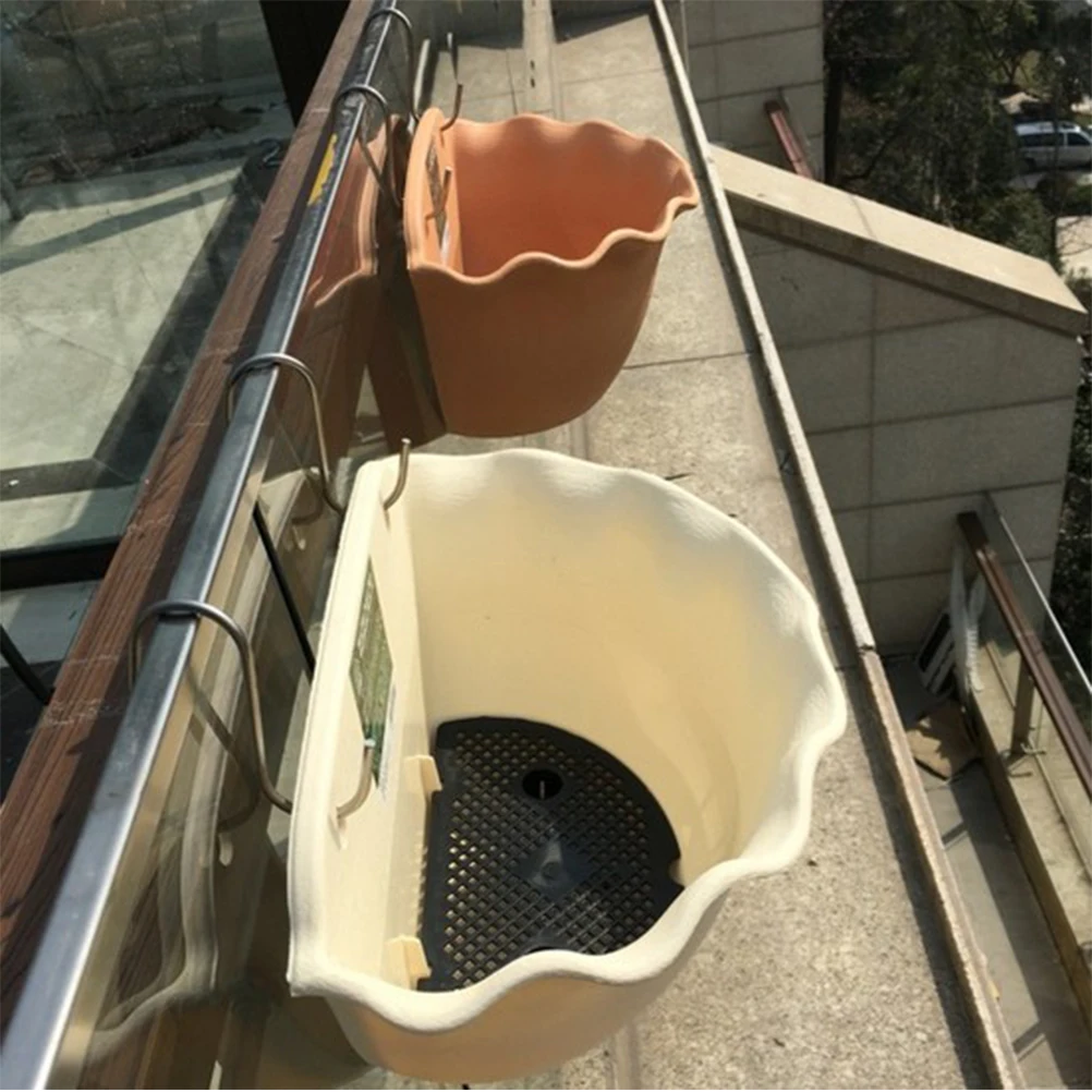 

1pc Semicircle Wall Flowerpot Durable Plant Pots Wave Style Planter Wall Hanging Planter Garden Decor