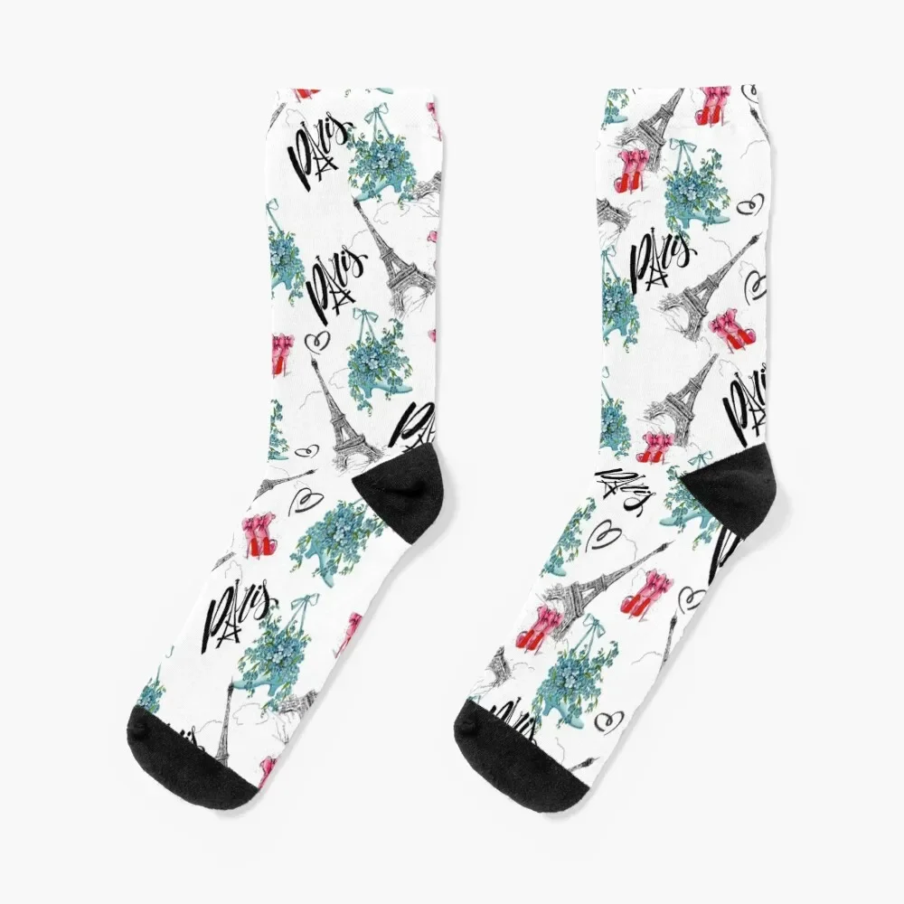 all-over Eiffel Tower print Socks hockey cycling Socks For Man Women's