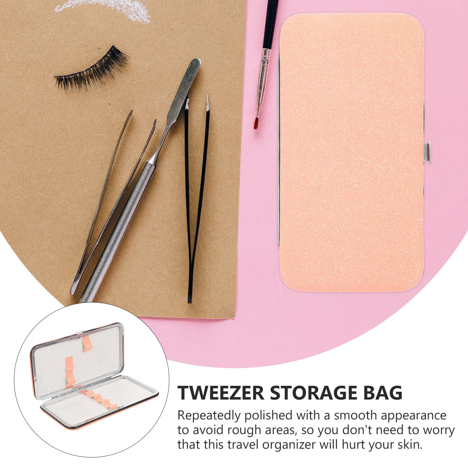 Eyelash Tweezers Storage Bag Organizer Travel Holding Bag Eyelash Tweezers Storage Box
