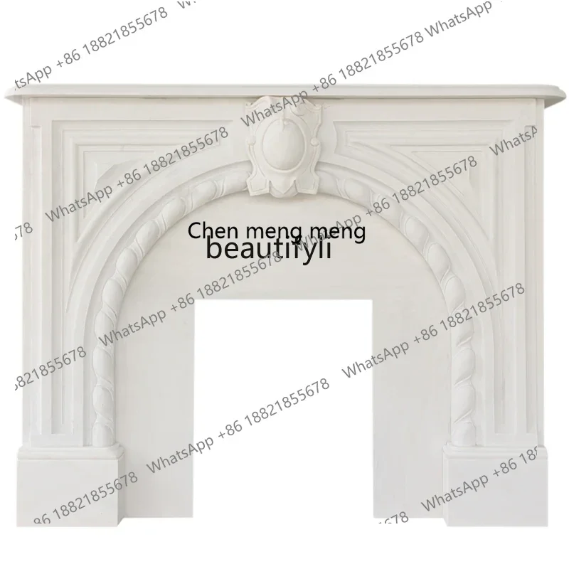 

new styleMarble Fireplace Simple European American Stone Carving Background Wall Hallway Living Room Curio Cabinet Fireplace Man