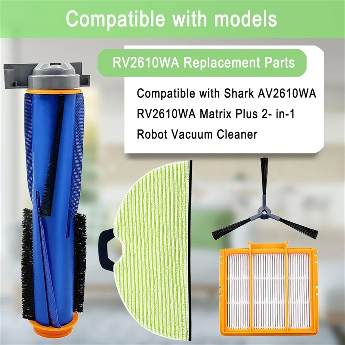 قطع غيار A01M لـ Shark AV2610WA RV2610WA Matrix Plus 2- In-1 جهاز آلي لتنظيف الأتربة الجانب الرئيسي فرشاة تصفية المماسح