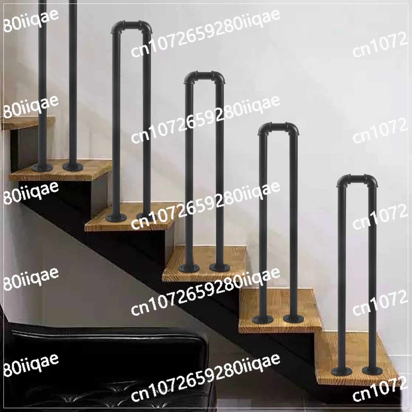 U-Shaped Industrial Wrought Iron Railing Non-Slip Safety Indoor Or Outdoor Elderly Children's Support Poles