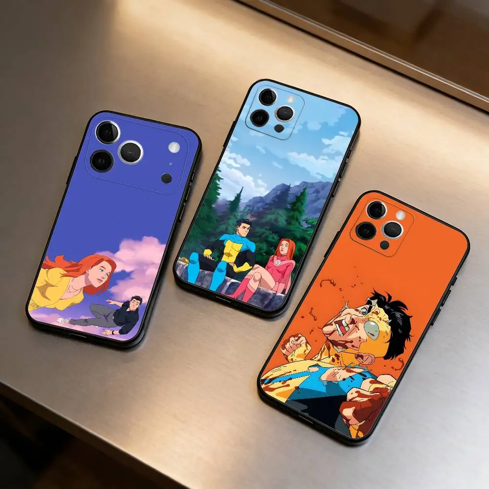 

Cool I-Invincible Art Phone Case For iPhone 17,16,15,14,13,12,11 Plus,Pro Max,Soft Silicone Black Cover