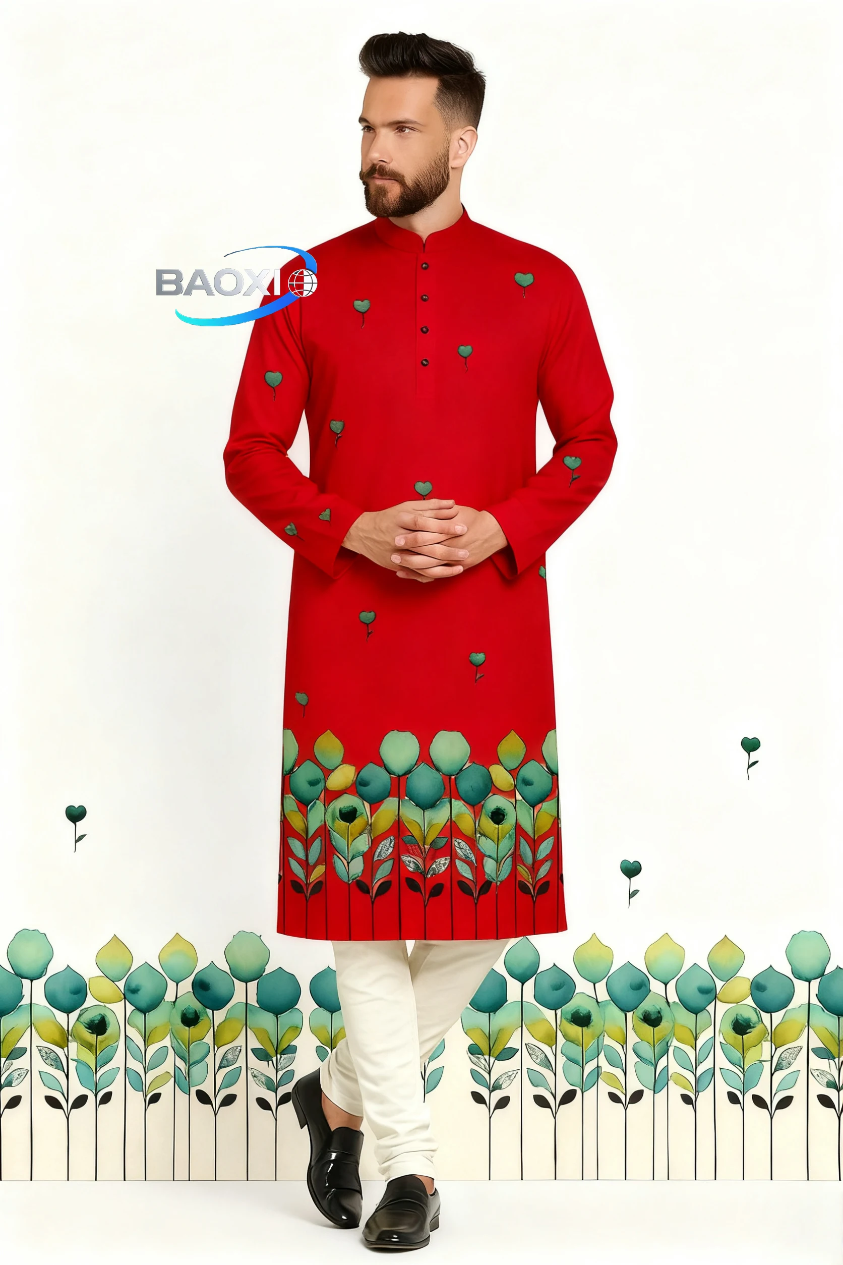 Men's printed kurta vardha with various patterns will be fashionable, comfortable, and fitted.
