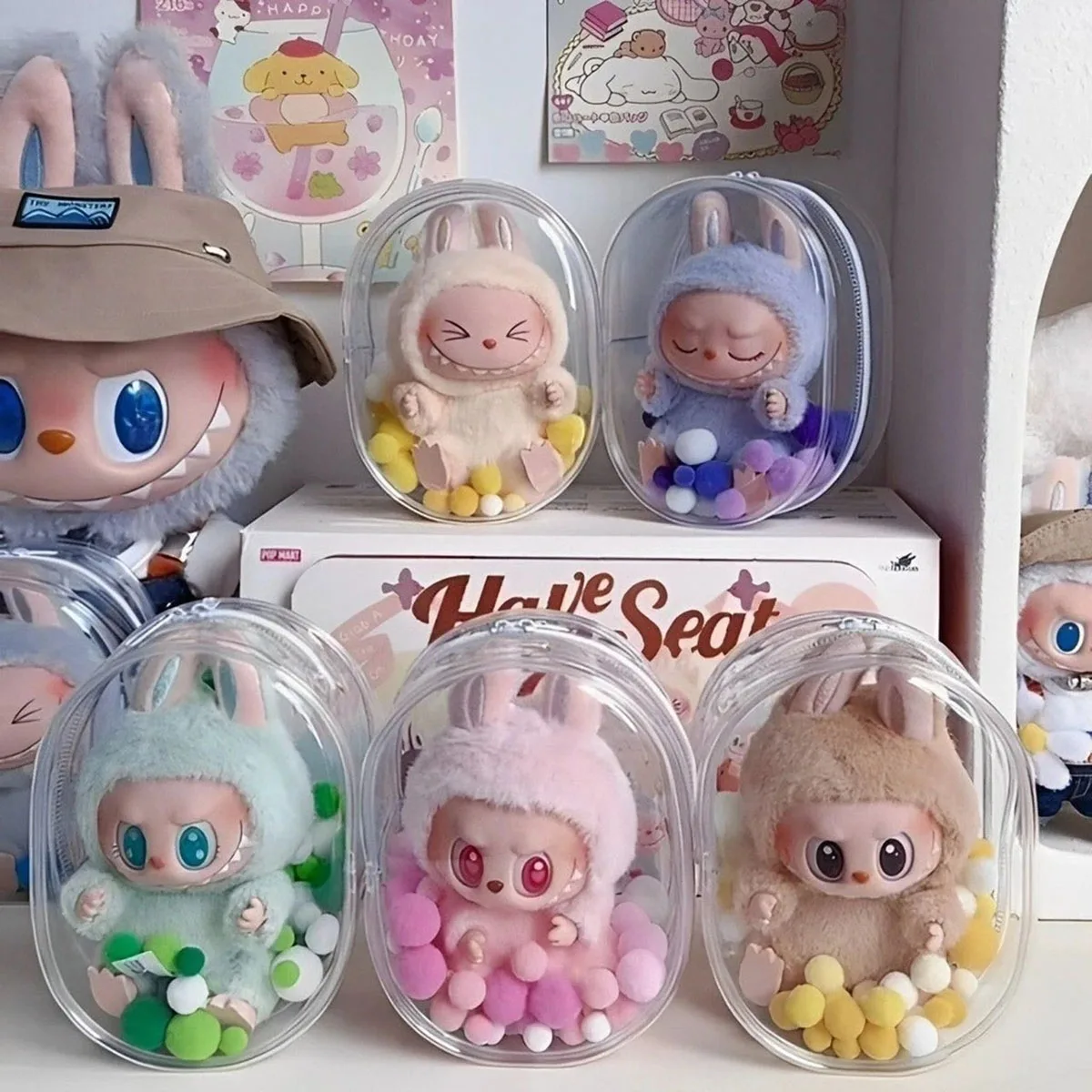 

Thicken Transparent Storage Box Case Keychain Bag Storage Pouch Organizer Classic Doll Bag ﻿for Labubu V2 V1