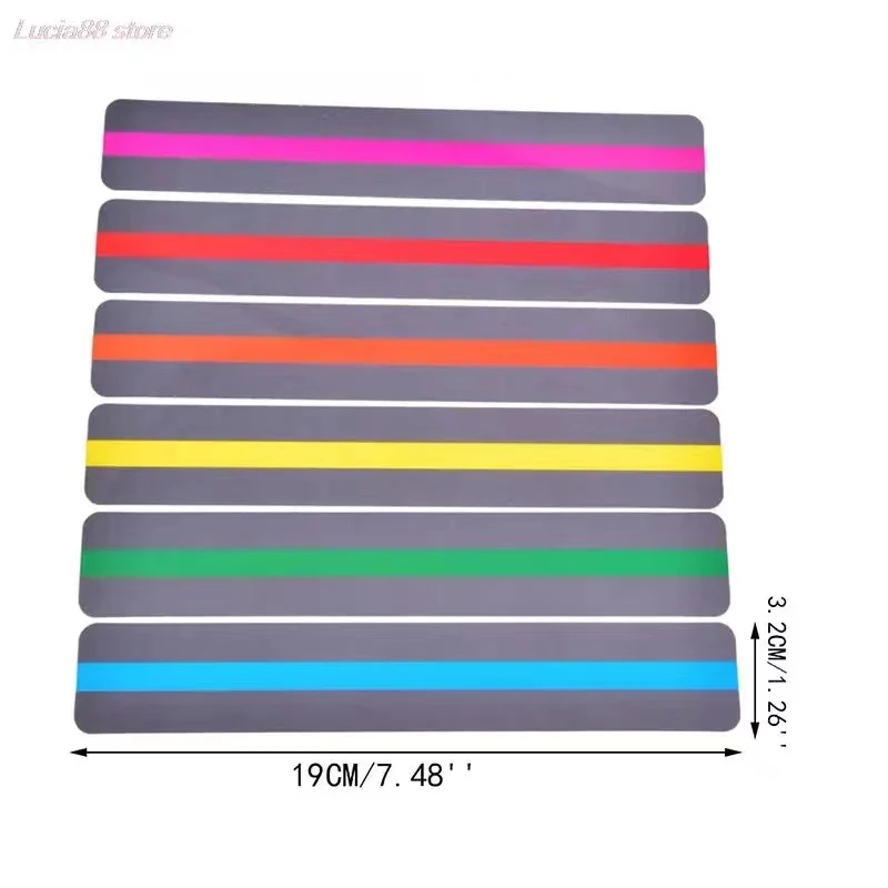 6Pcs dipandu membaca strip sorot berwarna Bookmark warna-warni pelacakan membaca penggaris untuk dysequics