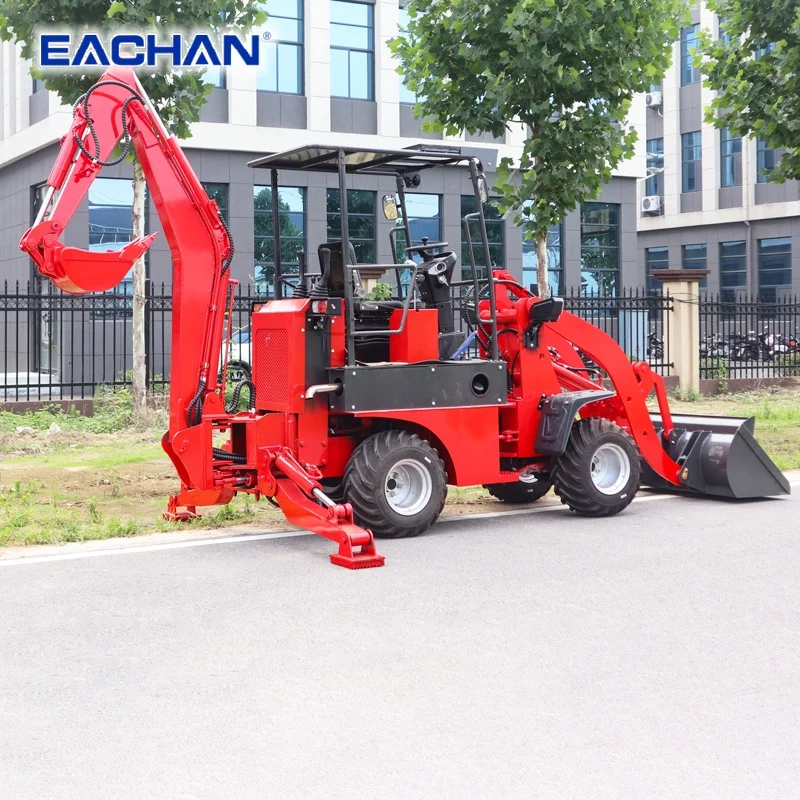Chinese Factory Diesel Engine Backhoe Loader Farm Mini Backhoe Wheel Loader 4WD Hydraulic Pilot Handle Backhoe Loader Customized