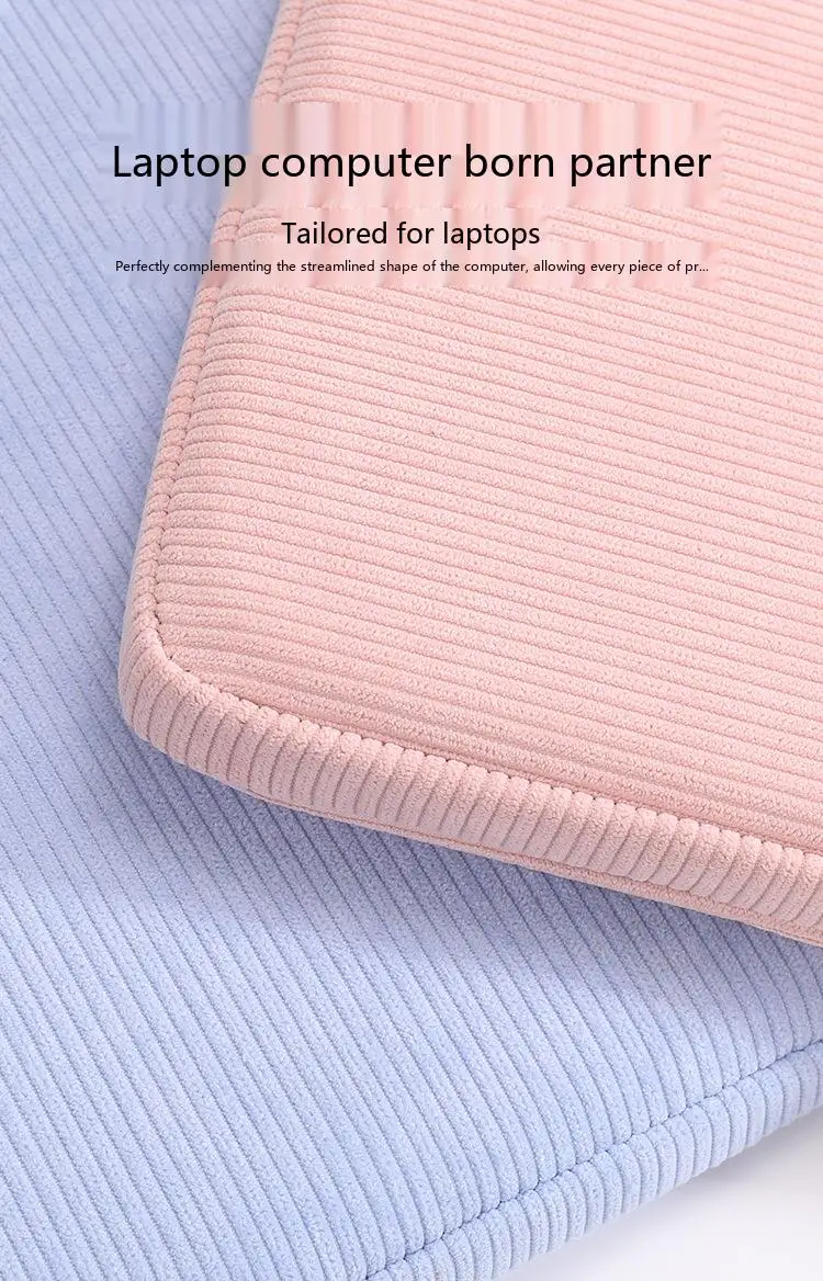Corduroy-Laptop-Hülle 11-15,6 Zoll Retro-Schutztasche für Notebook und Tablet – Detail 8