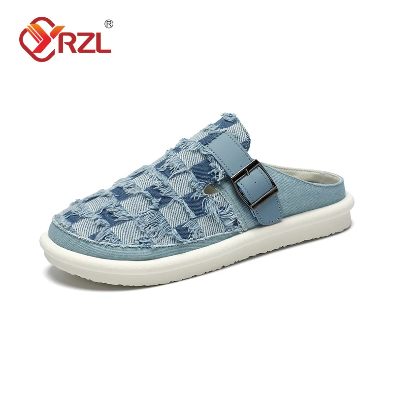 

YRZL Mens Casual Shoes Non Slip Soft Sole Slippers for Men Slip on Breathable Cloth Walking Shoes Man Lightweight Slippers Man
