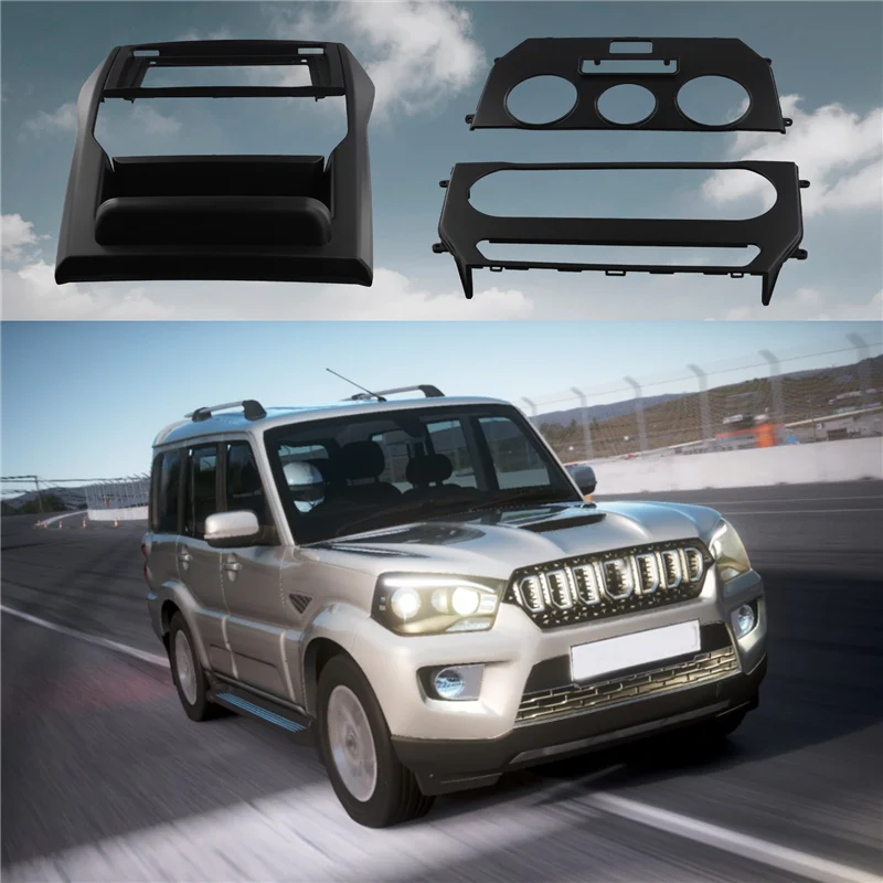 

A73X-9 Inch Car Fascia Radio Panel For Mahindra Scorpio S6 2018+ Dash Kit Install Facia Console Bezel Adapter GPS Plate Cover