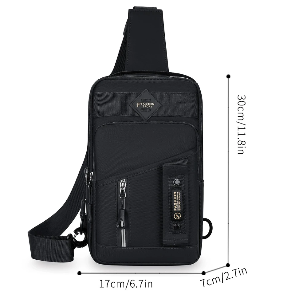 Tas Selempang Multifungsi untuk Pria Tas Selempang Kapasitas Besar Tas Dada Tahan Air Tempat Ponsel Hadiah Bersepeda Kebugaran Mendaki