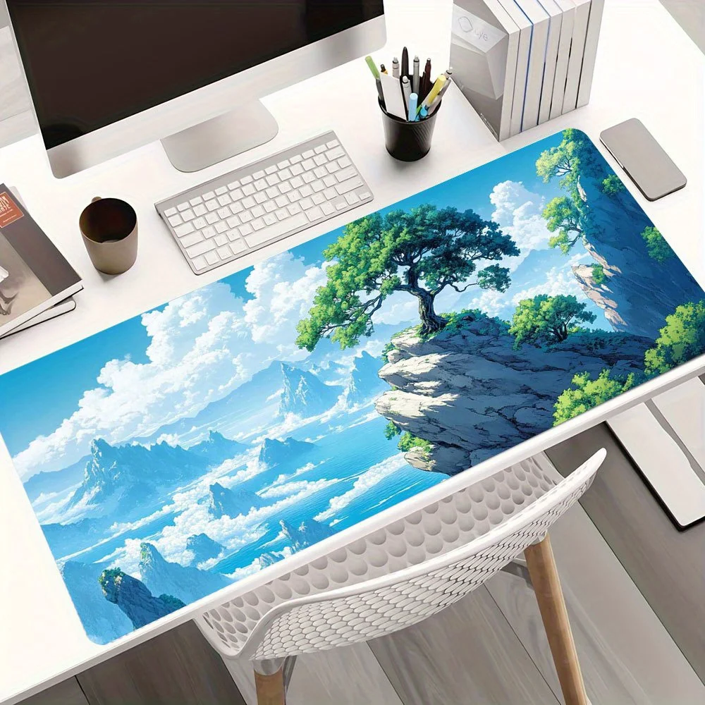 

Mountain peak and Cloud scenery mouse pad, HD printing, rubber anti-slip, washable, PC game accessory, high-quality table mat