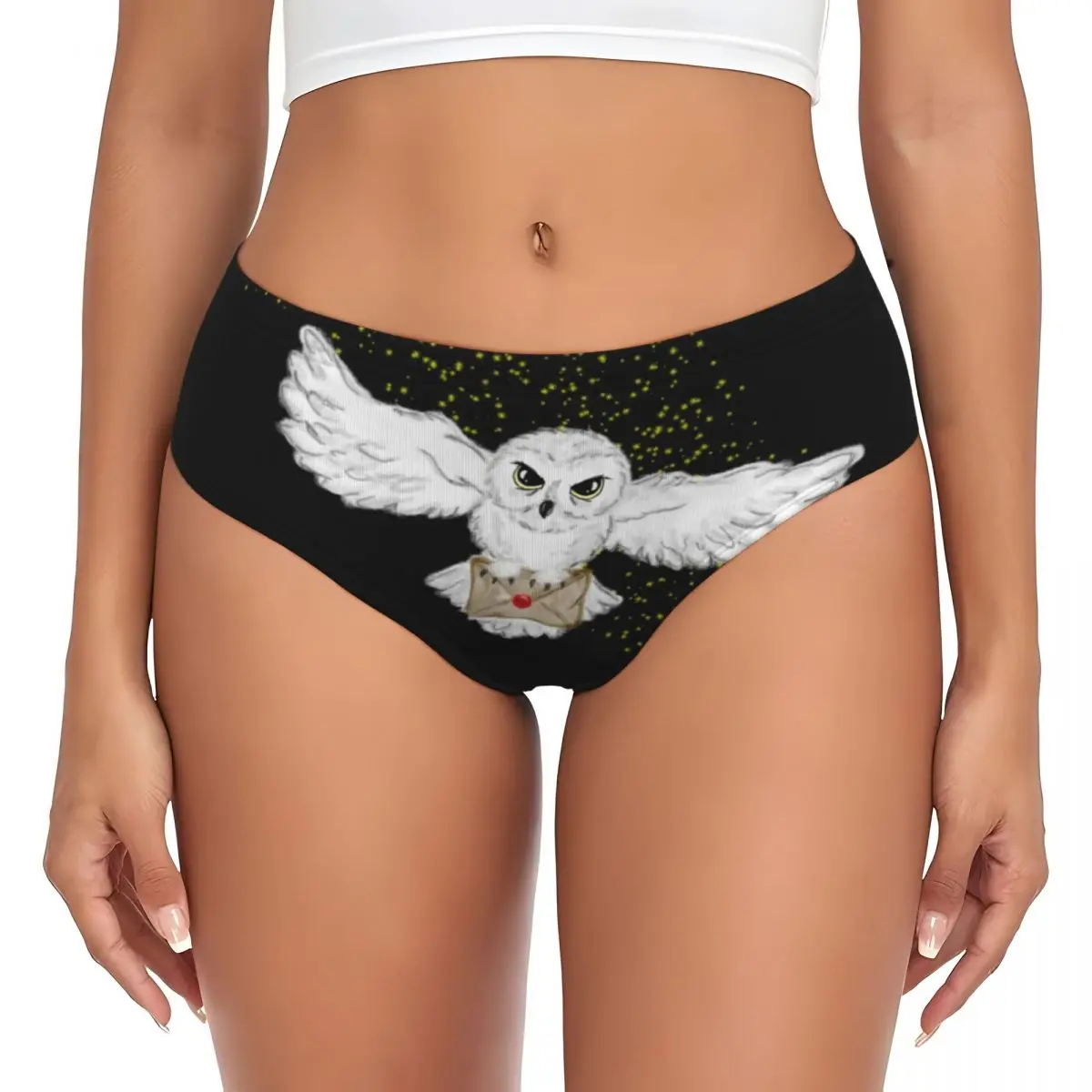 Custom Womens Owl Flight Tote Bag Panties Underwear Female Comfort Witch Magic Briefs Underpants