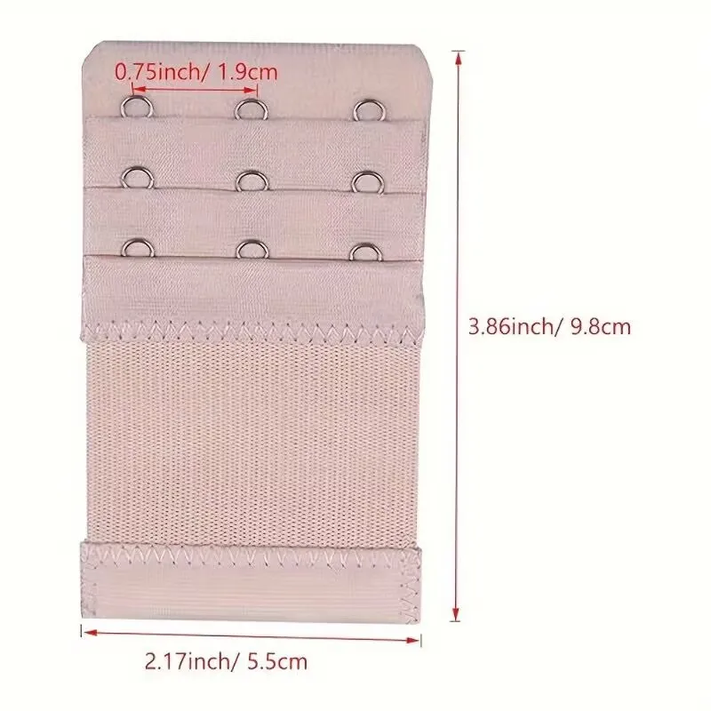 4 Pieces 3-Hook Bra Strap Extender; Comfortable and Adjustable Bra Strap Clip; Lingerie Accessory for Women
