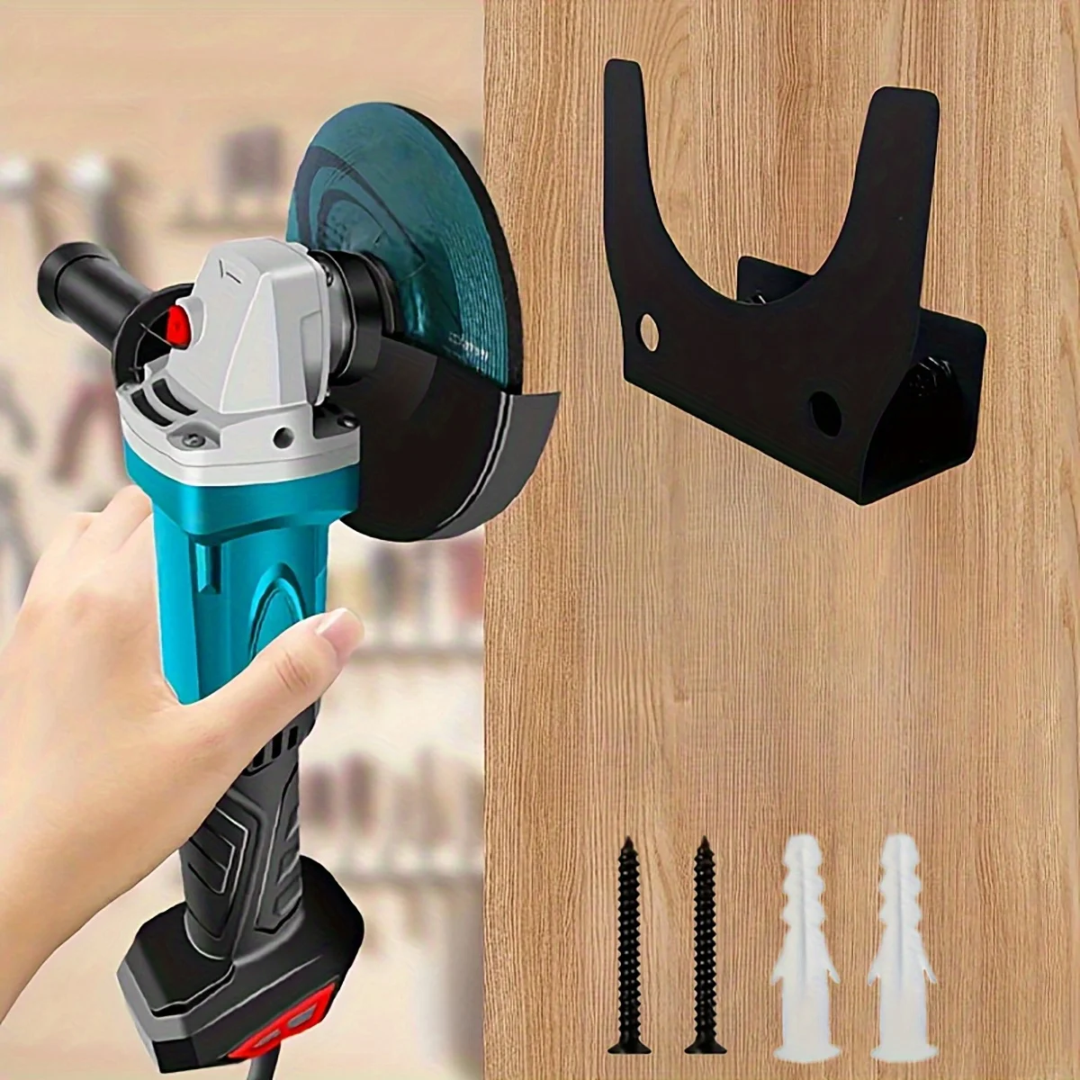1/2 Pcs Heavy-Duty Wall-Mounted Storage Rack, Suitable for 5 Inch Angle Grinder, Cutter and Polishing Tools -Space-Saving Design