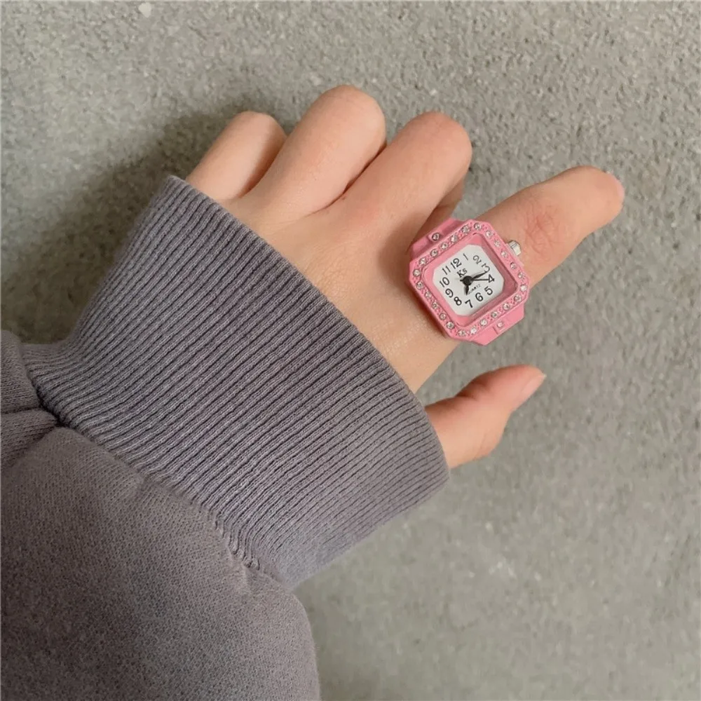 Fashion Jewelry Vintage Rings Jewelry Clock Punk Heart Shape Roman Quartz Watch Alloy Retro Finger Watch Ring Couple