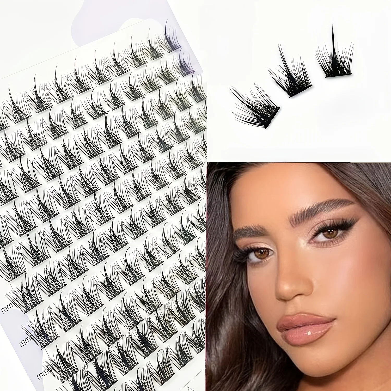 10 rows of comic eyelash cross demon style mixed race makeup with fake eyelashes