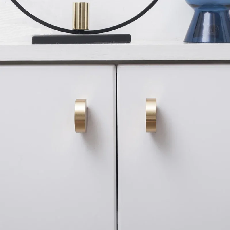 1 PC Unique Solid Brass Cabinet Knob Handle Dresser Knobs Gold Brass Drawer Pulls Handles Modern Simple Knob Kitchen Knobs