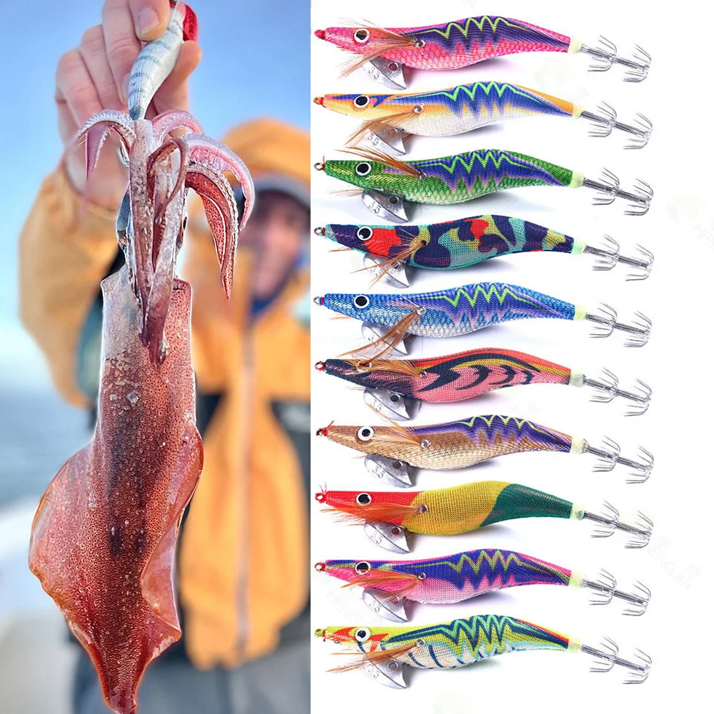 2.5#/3.0#/3.5# Luminous Squid Jig Head Squid Lure Octopus Squid Hooks for Cuttlefish Sea Jigging Eging Fishing Lure Saltwater