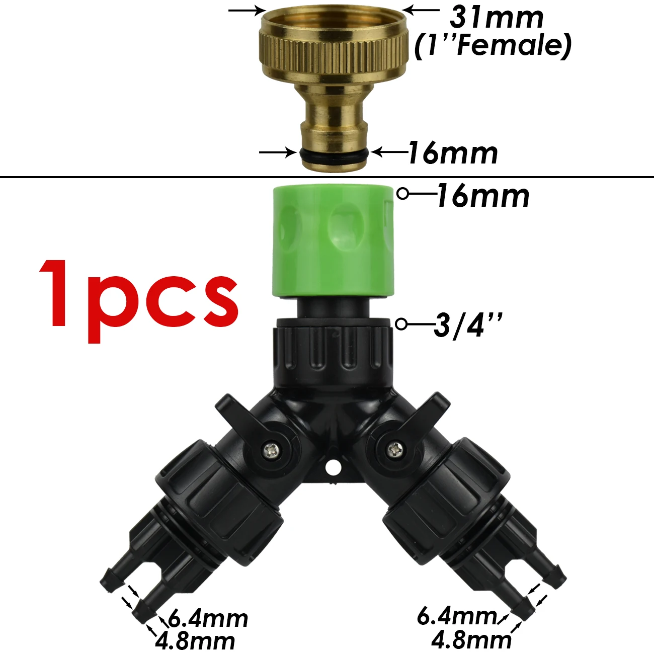 KESLA الحنفية محول خرطوم 2-Way 4-Way الفاصل محول موصل 1/2 ''3/4'' إلى 1/4 ''3/8'' 16 مللي متر الأنابيب اذع أنابيب حديقة أداة #5