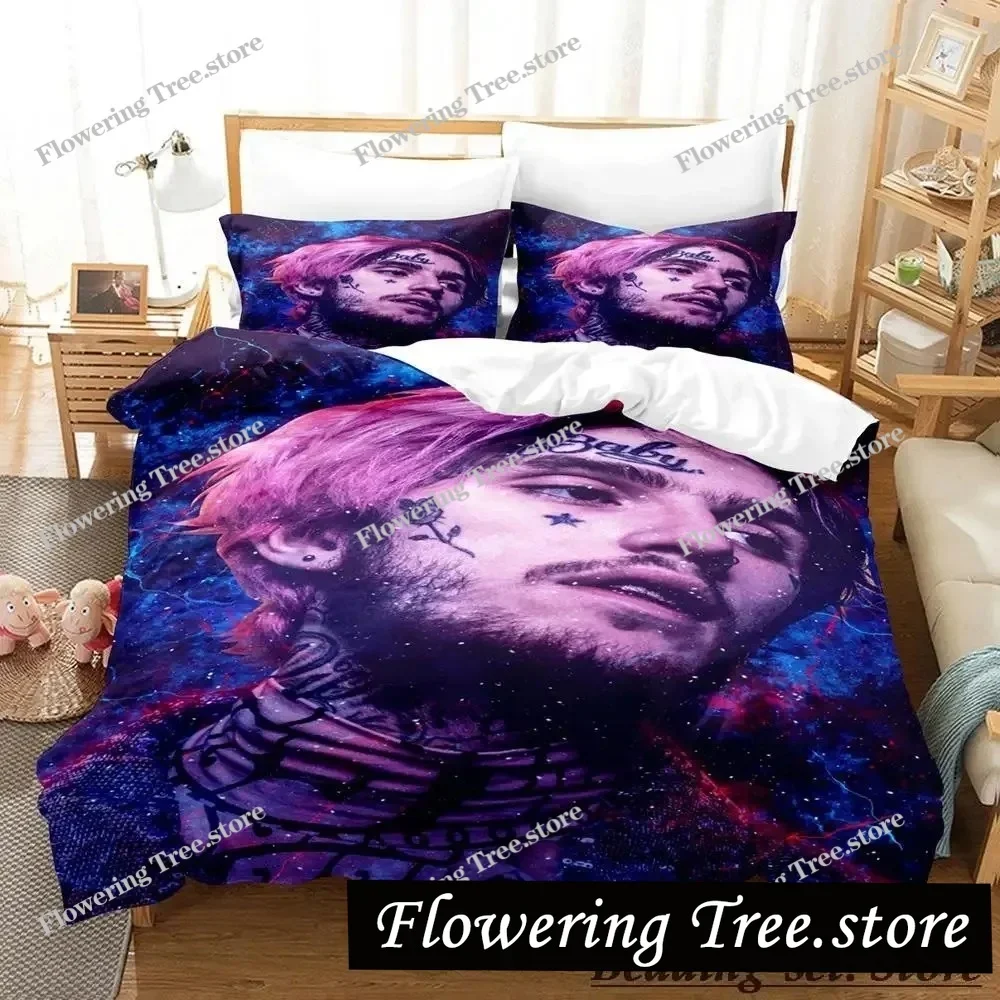 

L-Lil Peep Bedding Set Single Twin Full Queen King Size Bed Set Adult Kid Bedroom Duvetcover Sets Anime Parure De Lit Bed 025