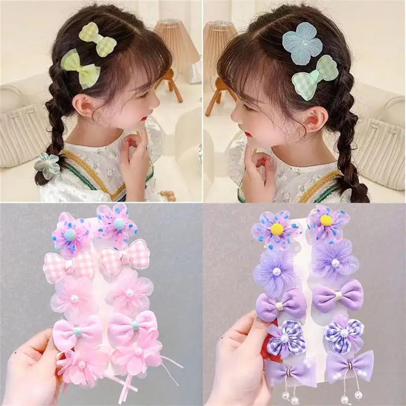 Children\'s Bow Hairpin Set Cute Princess Girl Broken Hair Bangs Clip Baby Cartoon Flower Hair Clips Hair Accessories Wholesale