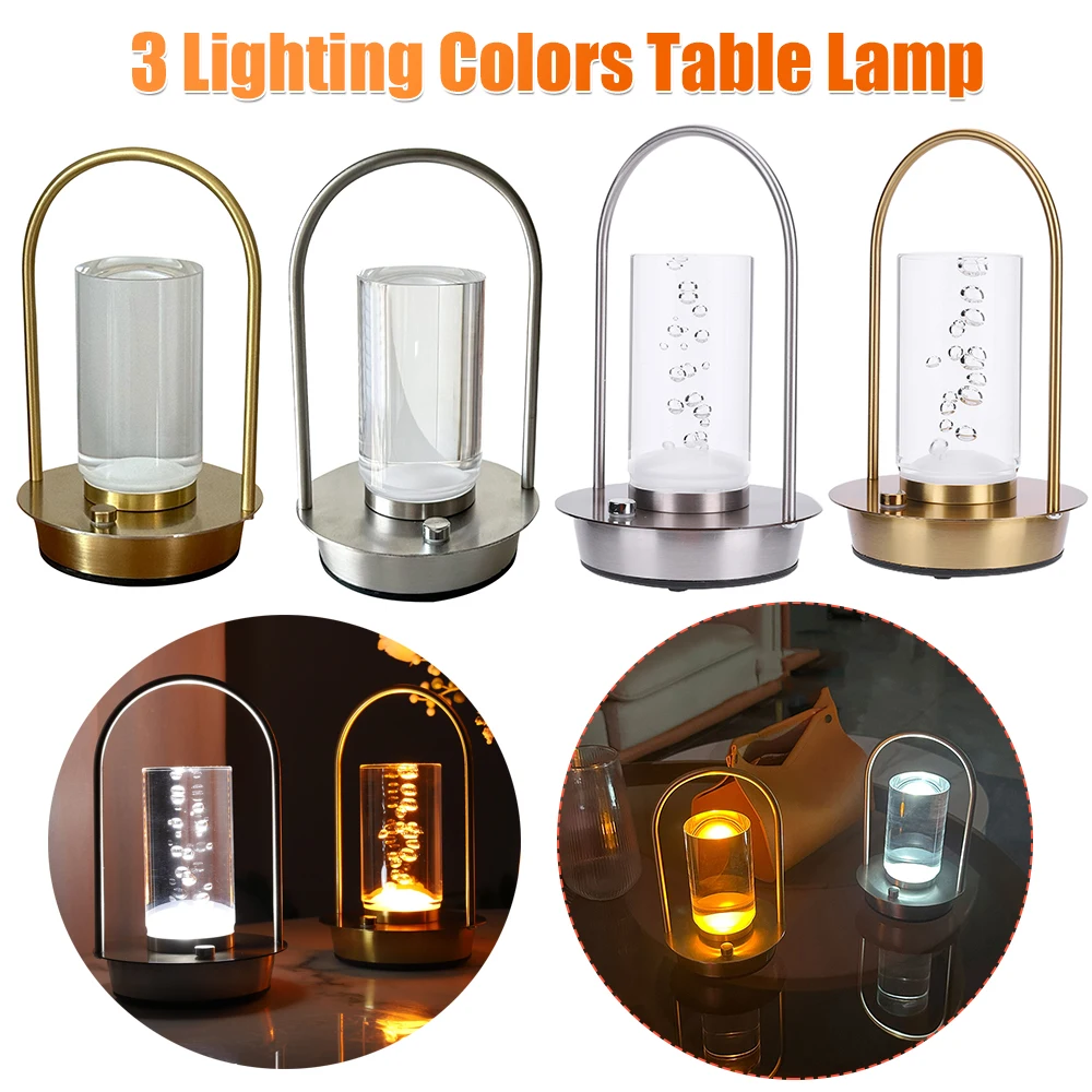 LED ضوء الليل 3 ألوان الإضاءة مصباح لتهيئة الجو اللمس الاستشعار لمبة مكتب لغرفة النوم مطعم المنزل في الهواء الطلق #1