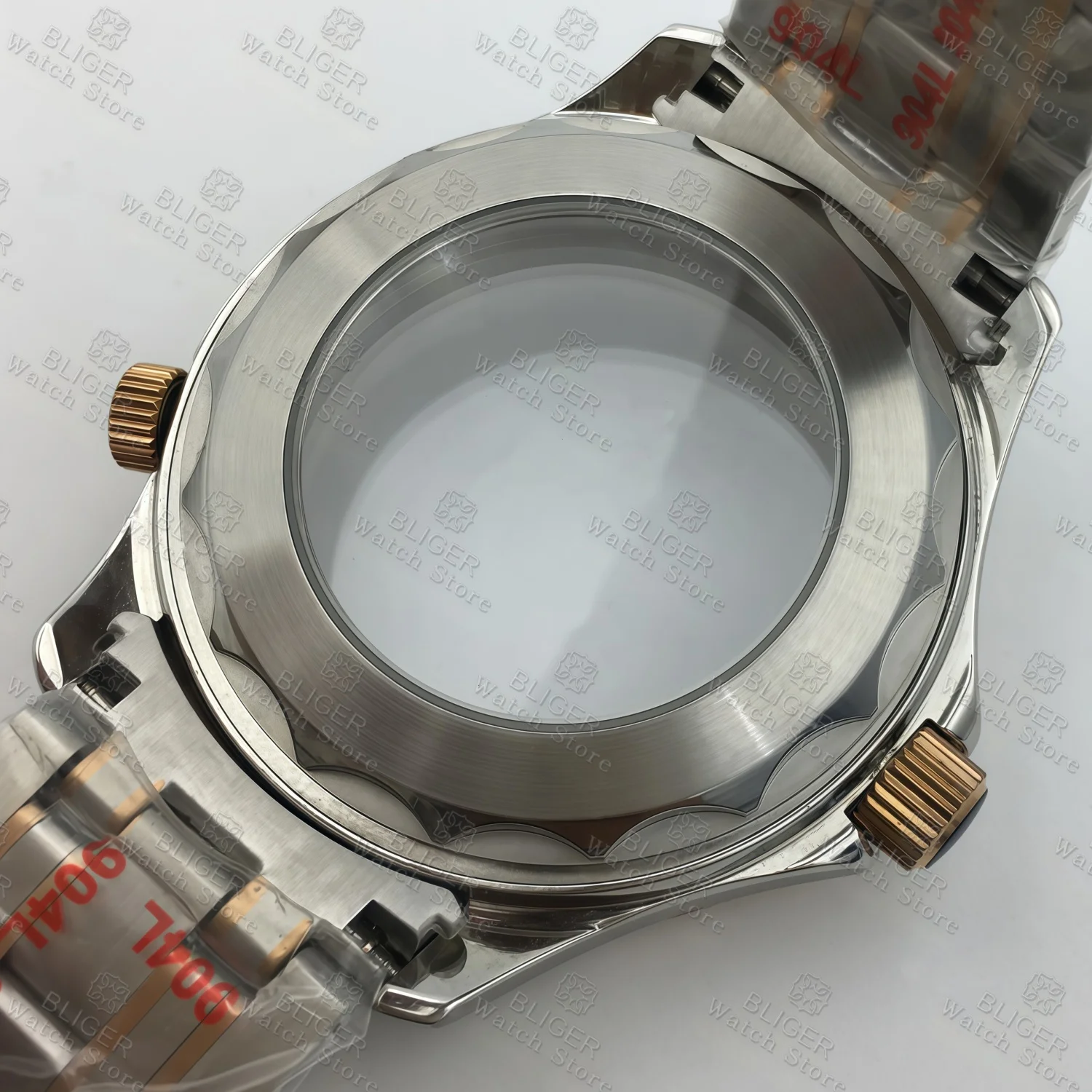 41mm Watch Case and Bracelet Stainless Steel Waterproof For NH35 NH36 NH38 PT5000 ETA2824 Movement Seamaster Watch Accessories - view 4