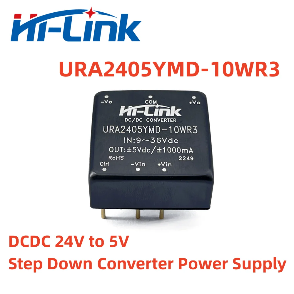 

Free Shipping DC-DC New 10W 24V To 5V 1A 5pcs/Lot Dual Output Isolated Step Down Converter Power Supply Module URA2405YMD-10WR3