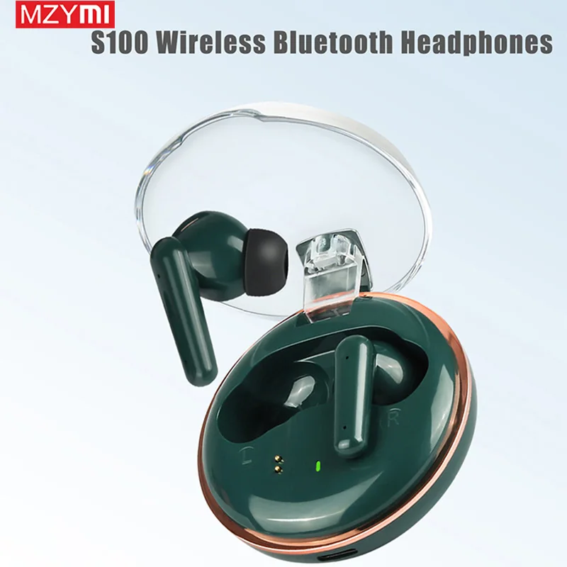 

MZYMI True Wireless Earbuds Bluetooth 5.3 Headphones S100 Waterproof In Ear Earphones Built-in Mic Headset Touch Control