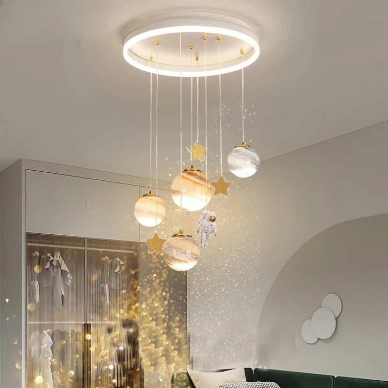 

Chandelier for the Children's Room 52W Ceiling Lamp Living Room Chandeliers Moon Lamp