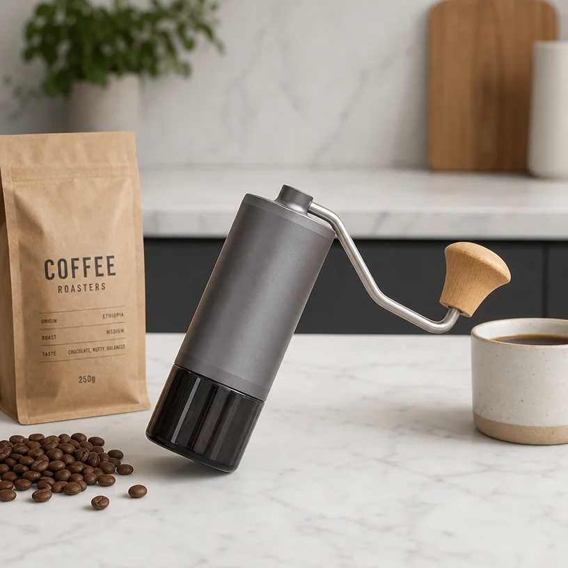 Portable Mill Espresso Tools French Press Manual Coffee Grinder Hand Crank Home Cafe Cnc Stainless Steel Glass Container