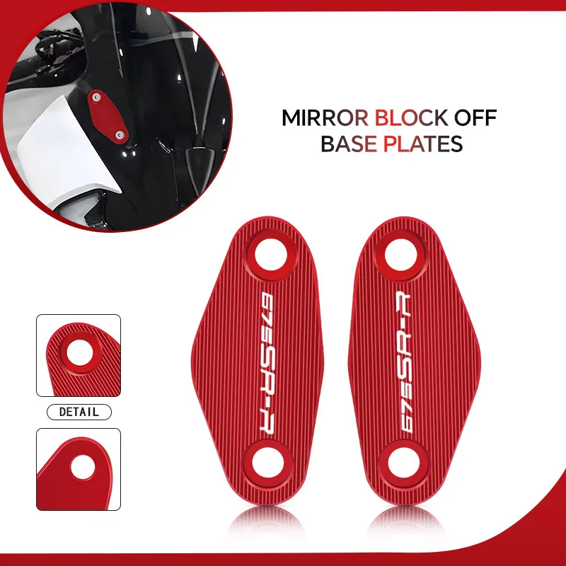 

Motorcycle Accessories For 675SRR 675srr Mirror Hole Cover Windscreen Driven Mirror Hole Protector Cap 675SR-R