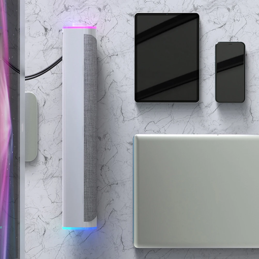 

Wired Soundbar Speaker Stereo Audio Computer Desktop Music Player Mini Compact Dual Horns Design Powerful Sound Effect Clear