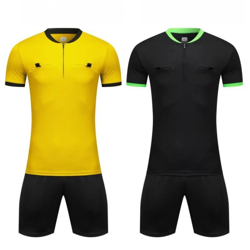 Professional Football jerseys Set 2024 Men's Referee Uniform Short Football Soccer Tracksuit Thailand Referee Judge Uniform Kits