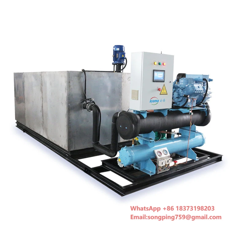Máquina de hielo con bloques multifunción de alta productividad, 2T, 5T, 10T, 20T, bloque de salmuera, planta de hielo, aplicación Industrial, engranaje de Motor central