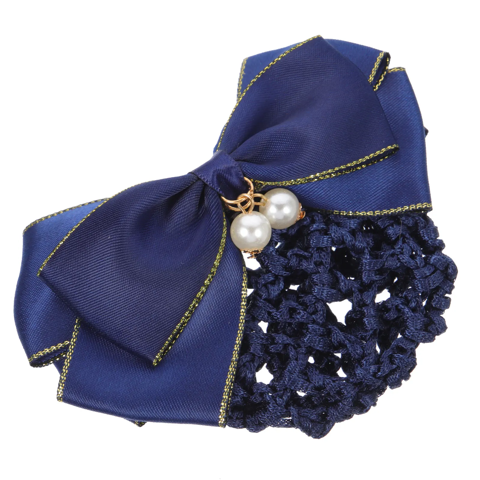 

Double Pearl Blue Cover Women Hairpin Accessory Bowknot Decor Suitable Nurses Dancers Thick Thin Pack of 1 Nets for for Bank