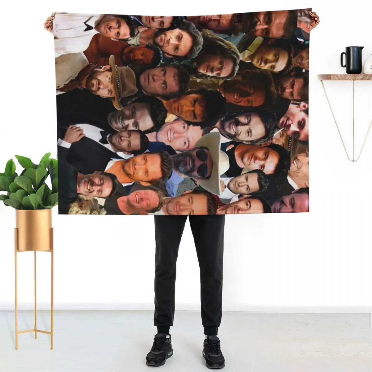 

Hugh Jackman Photo Collage 2 Throw Blanket Year Round Soft Comfortable Blanket for Home